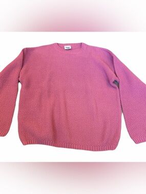 Vintage Pink Textured Knit Crewneck Sweater size Medium